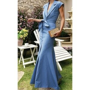 NWT Linen Vibes Chillinen Maxi Dress Size M 100% Cotton Preppy Chic Beachy **